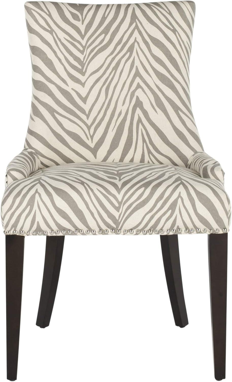 SAFAVIEH Becca 19''H Zebra Dining Chairs Ivory / Grey