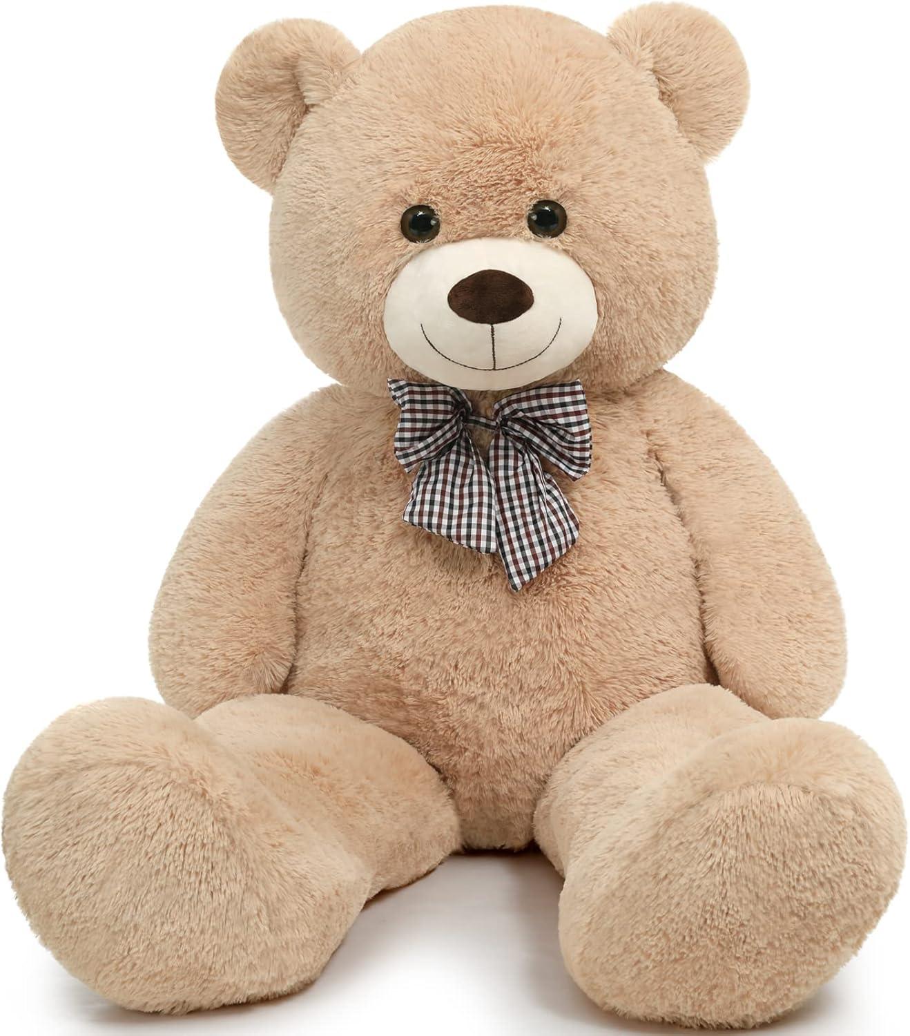 Giant Teddy Bear Plush Stuffed Animals for Girlfriend or Kids 47 Inch, (Light Brown)
