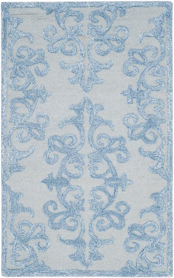 Bella BEL127 Hand Tufted Area Rug - Blue - 5'x5' - Safavieh.