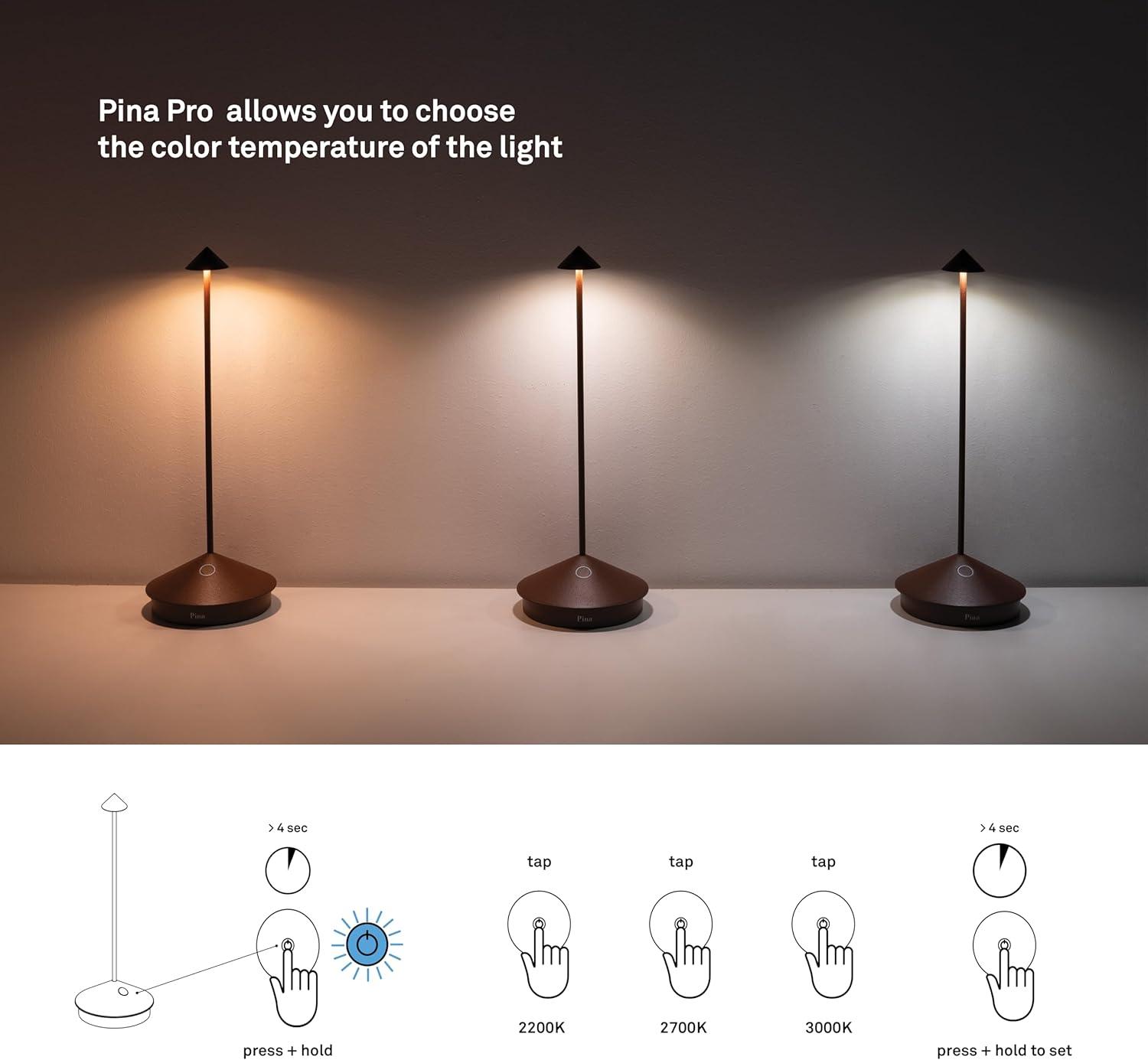 Zafferano Pina 11.4" 1-Light Portable Table Lamp Dimmable White with Polycarbonate Shade
