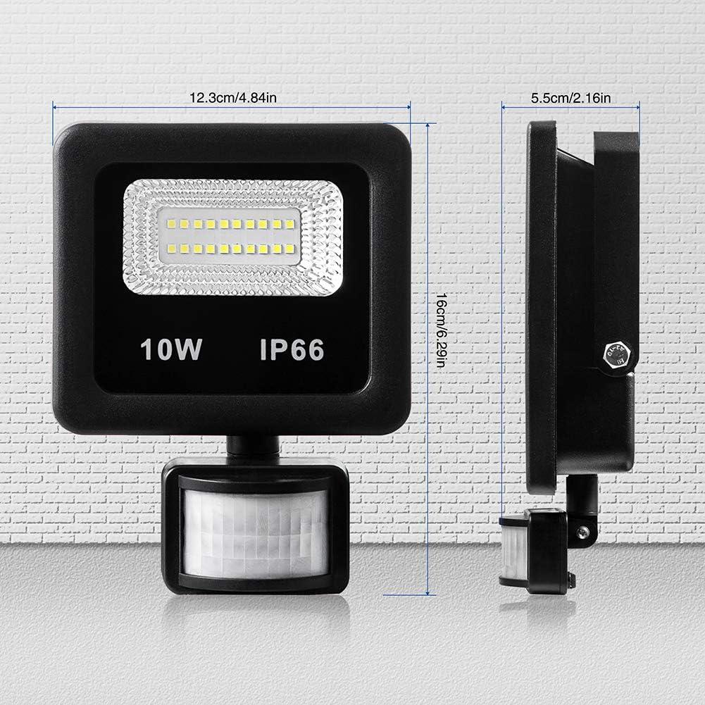 10W Black IP66 Waterproof Motion Sensor LED Flood Light