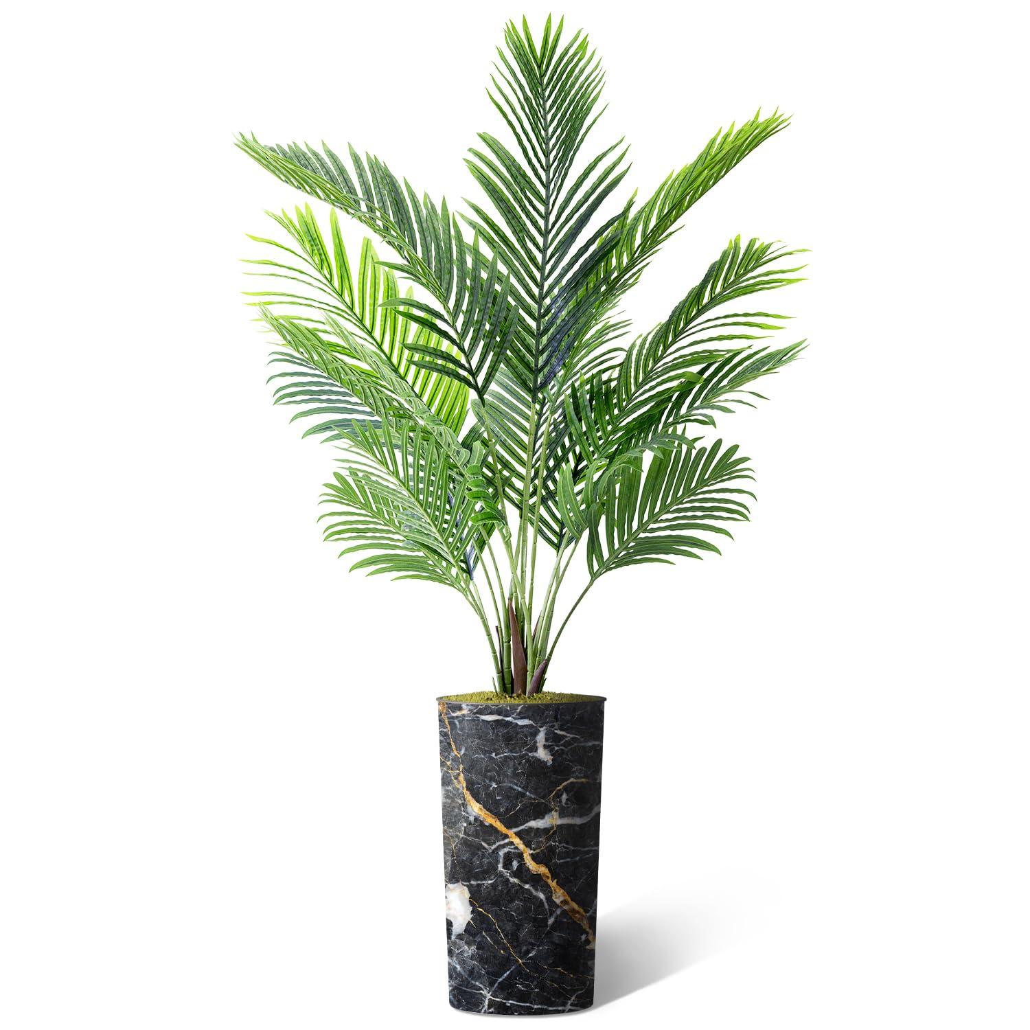SIGNLEADER Artificial Plant In Planter, Fake Areca Tropical Palm Plant Home Decoration (Plant Pot Plus Plant)