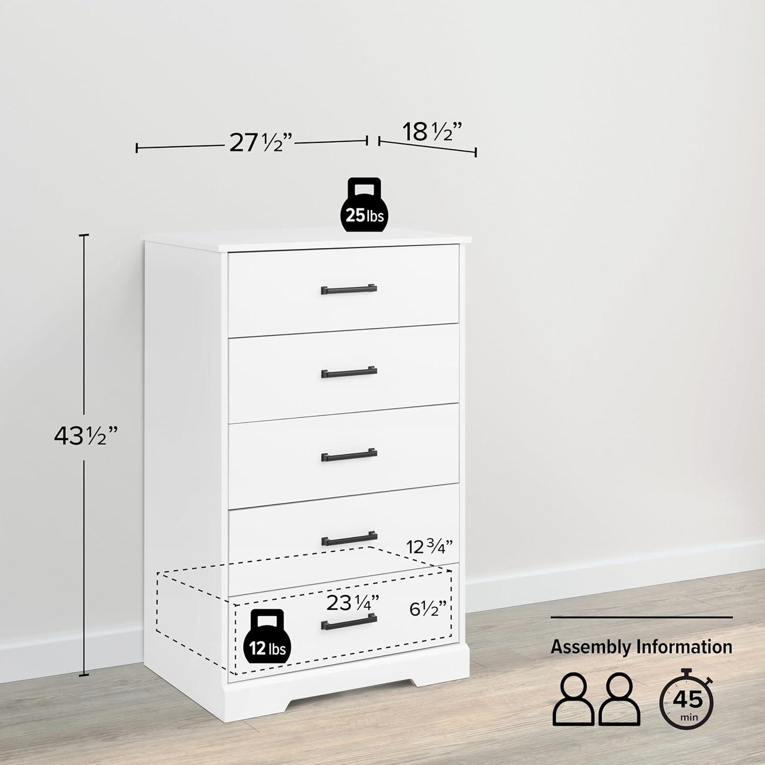 Prepac 27.50" Wide Rustic Ridge 5 Drawer Dresser