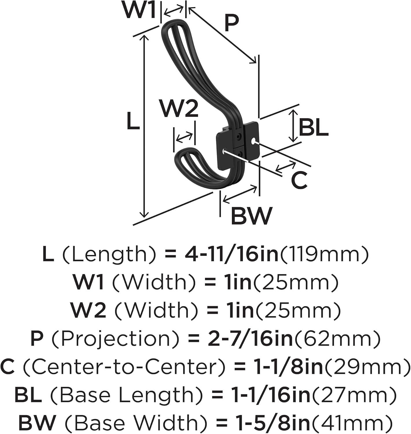 Vinland Transitional Double Prong Decorative Wall Hook