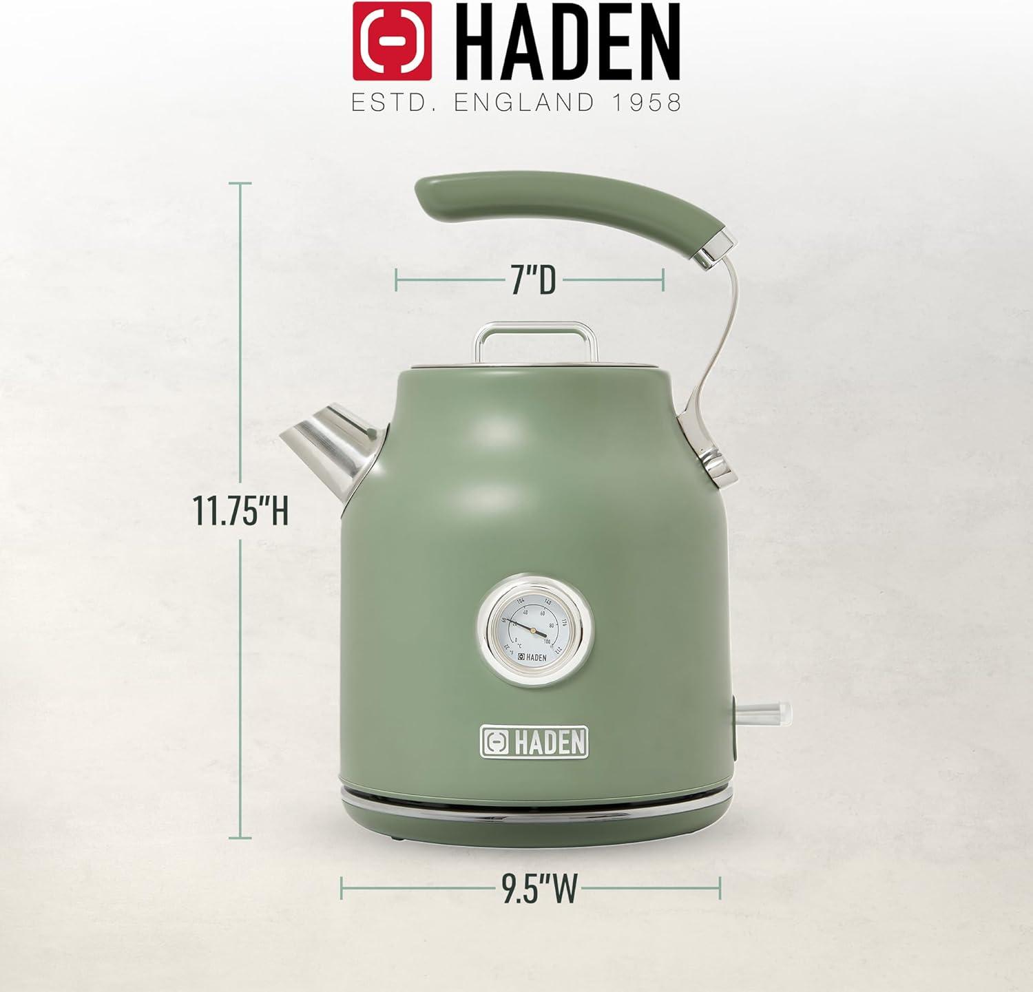 Haden Dorset 1.7L Sage Green Stainless Steel Electric Kettle