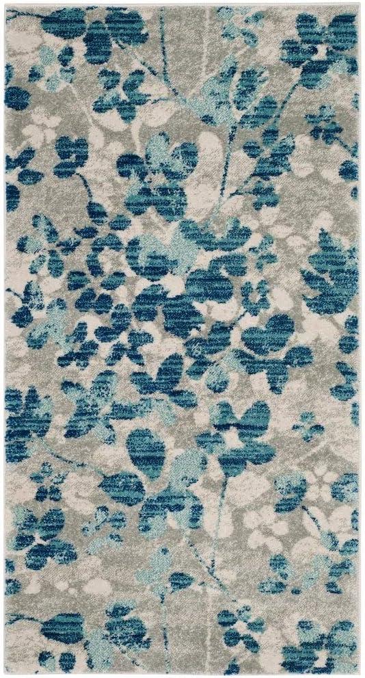 Evoke EVK236 Power Loomed Area Rug - Grey/Gold - 6'7"x9' - Safavieh.