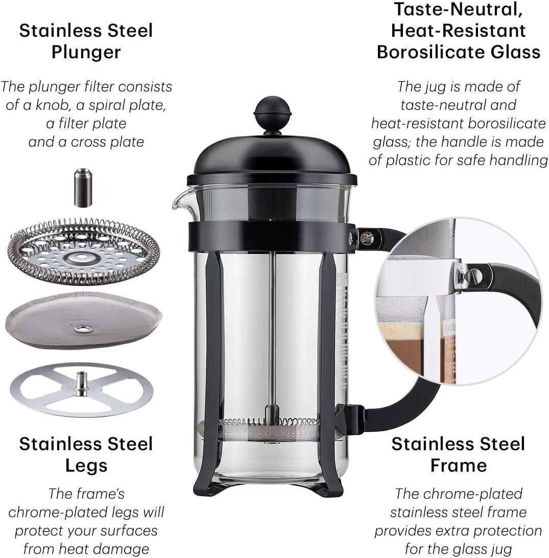 Bodum Chambord French Press Coffee Maker with Borosilicate Glass Beaker