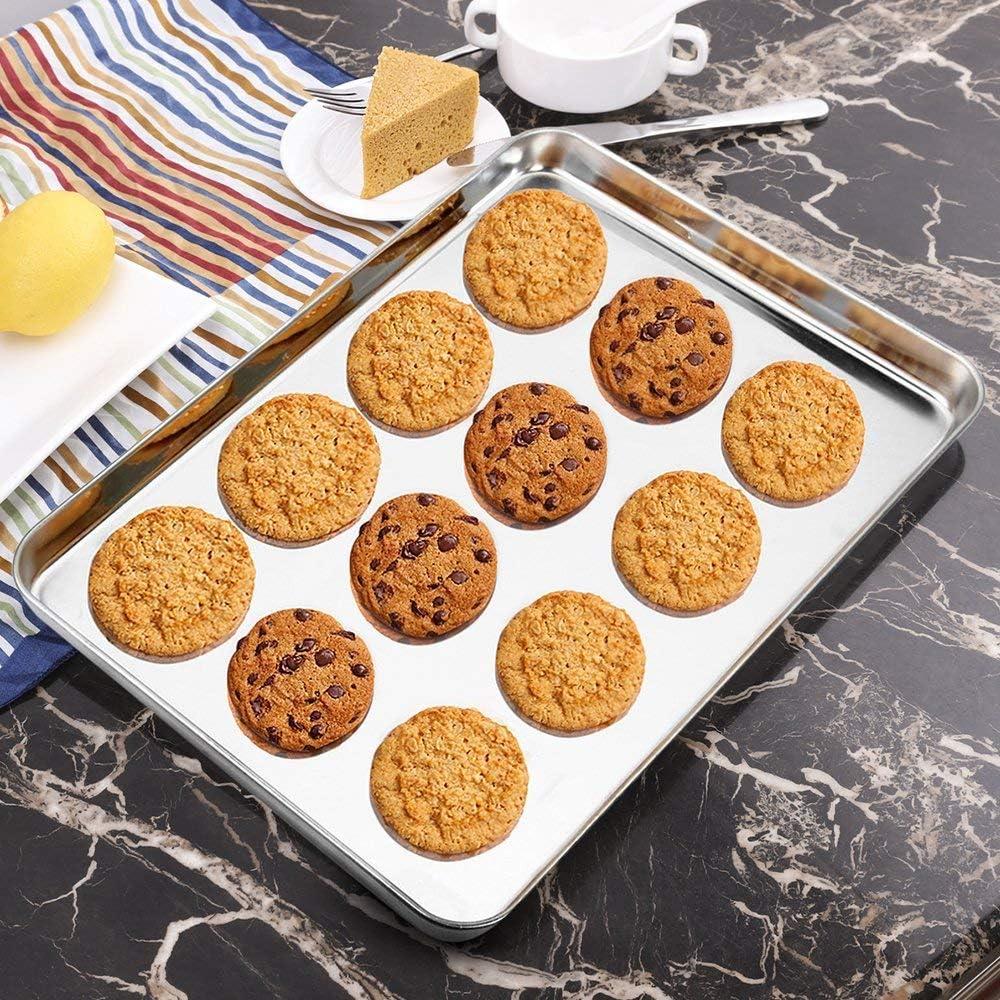 Stainless Steel Non-stick Cookie Sheet Set with Silicone Mats