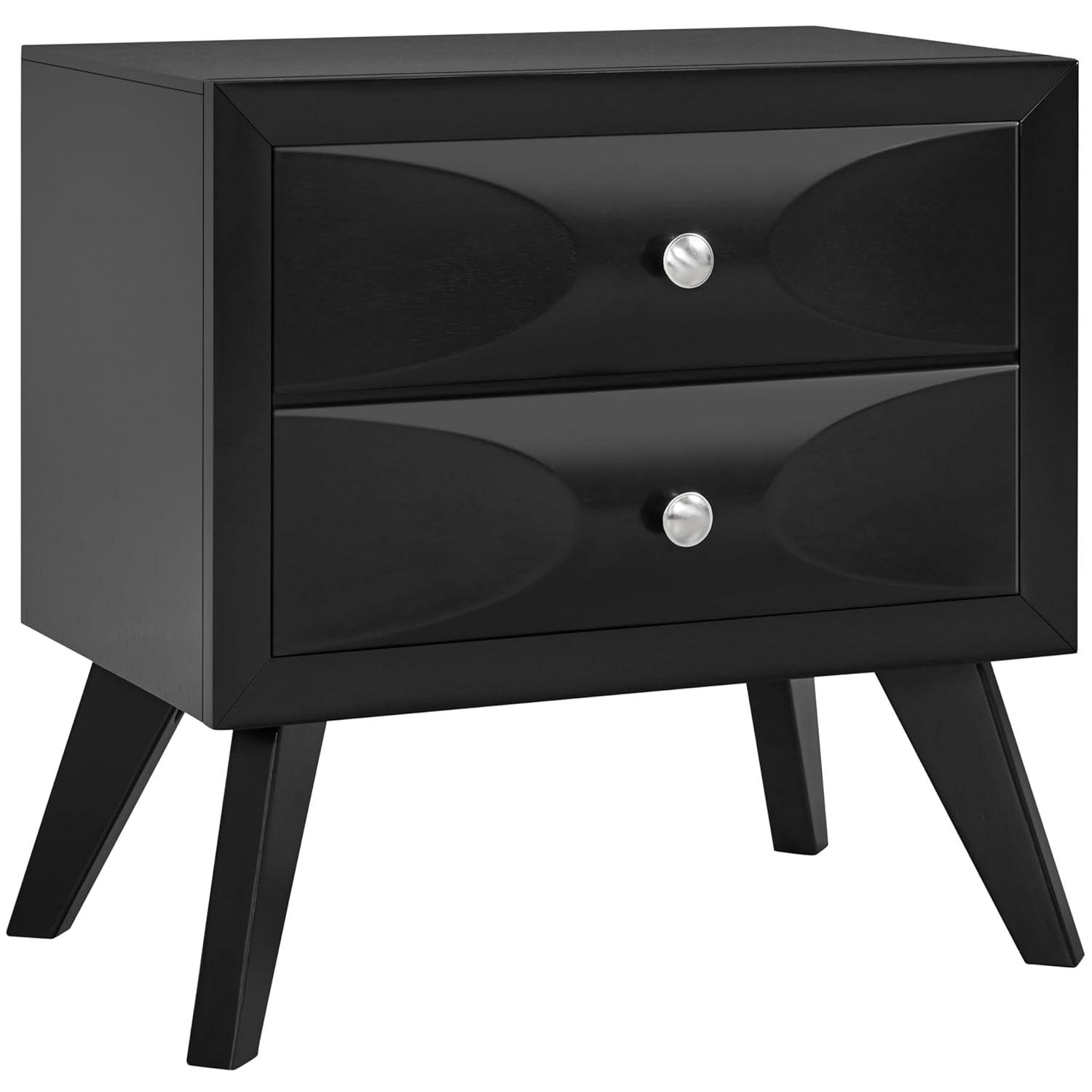 Yaheetech Modern Vintage 2-Drawer Nightstand End Table for Living Room, Black