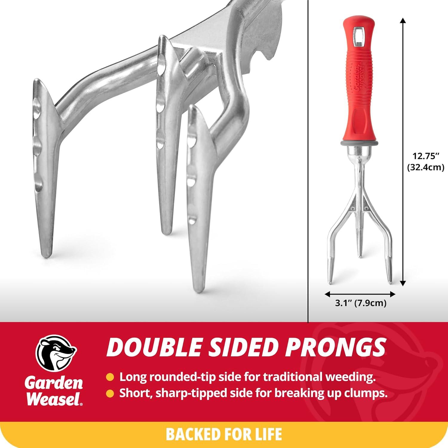 Red Cushioned Grip Short Handle Aluminum Tiller