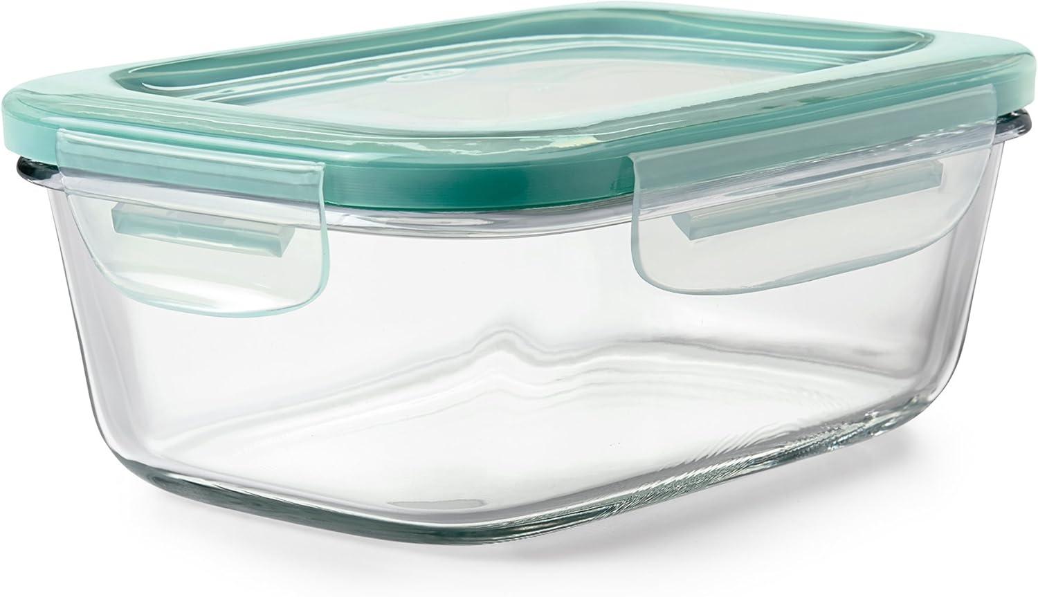 Teal 30-Piece Glass and Plastic Food Storage Container Set