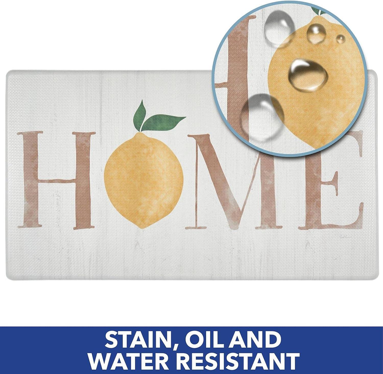 Lemon Water Resistant Anti-Fatigue Non-Skid Kitchen Mat