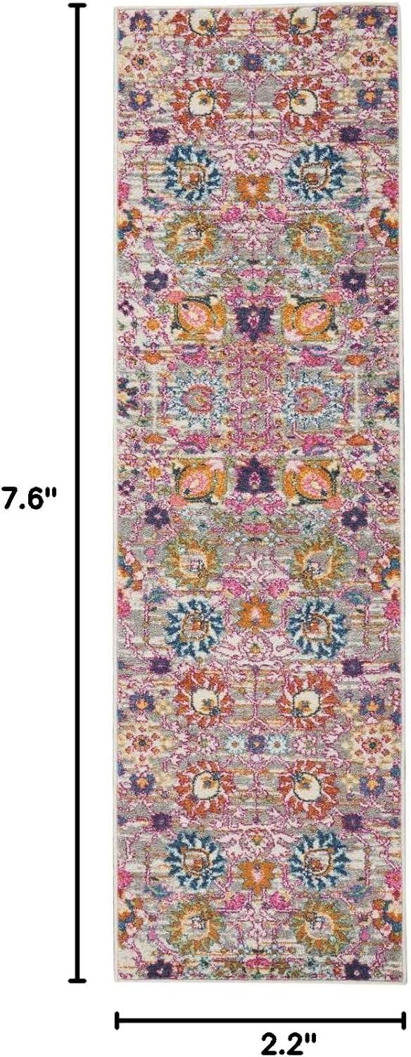 Nourison Passion Bohemian Indoor Rug Silver 2'2" x 7'6"