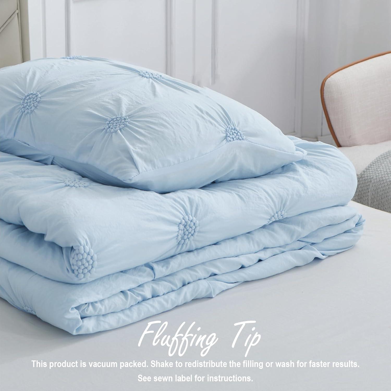 Swift Home Supreme Microfiber Floral Pintuck Microfiber 3-Piece Comforter Set