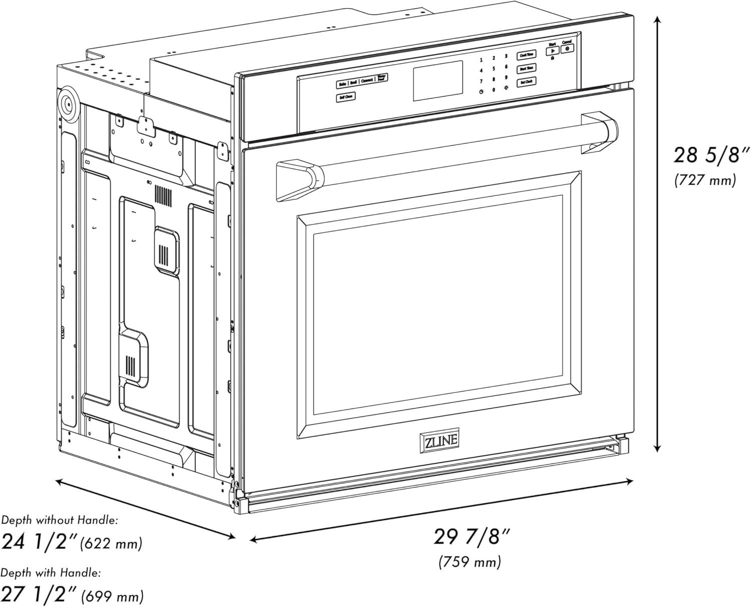 30-Inch Stainless Steel and Matte White Convection Wall Oven