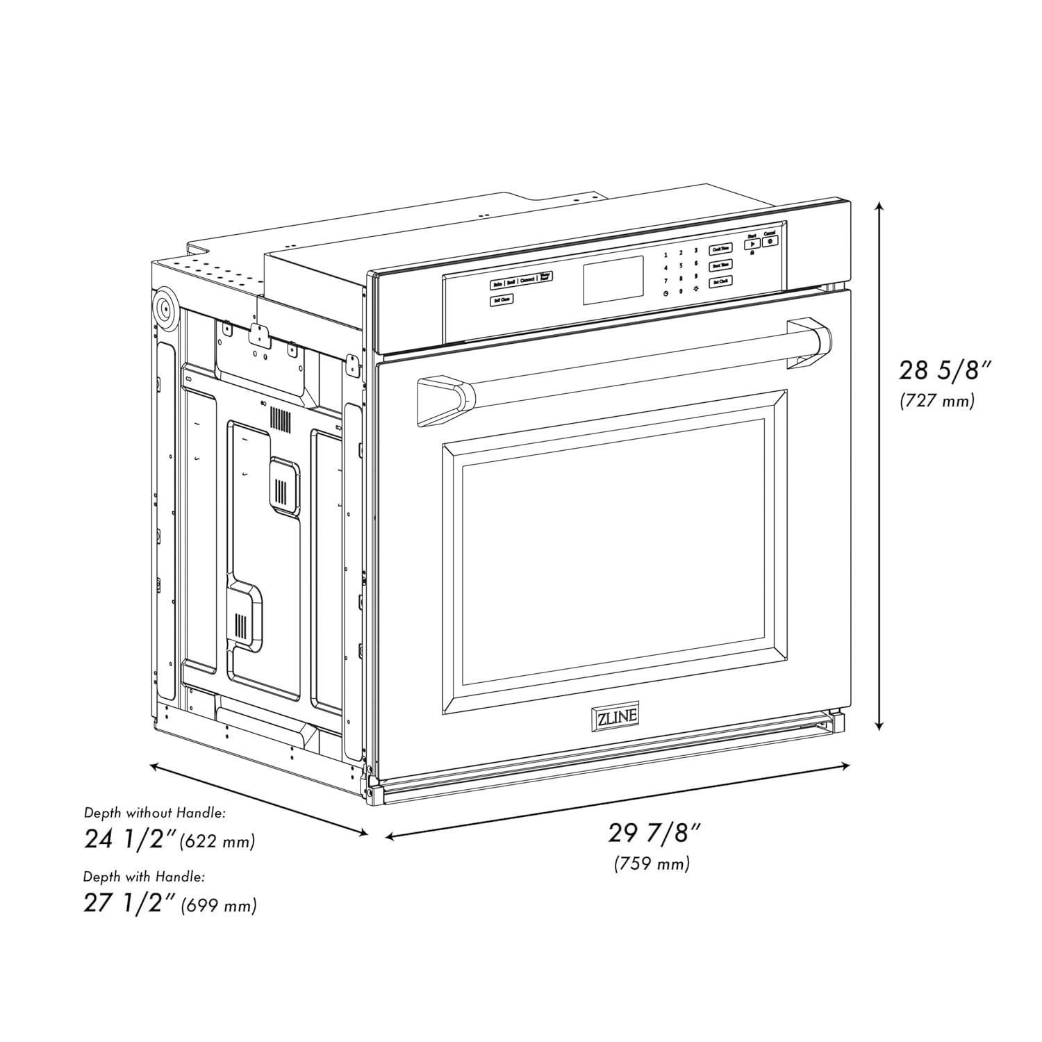 30-Inch Stainless Steel and Matte White Convection Wall Oven