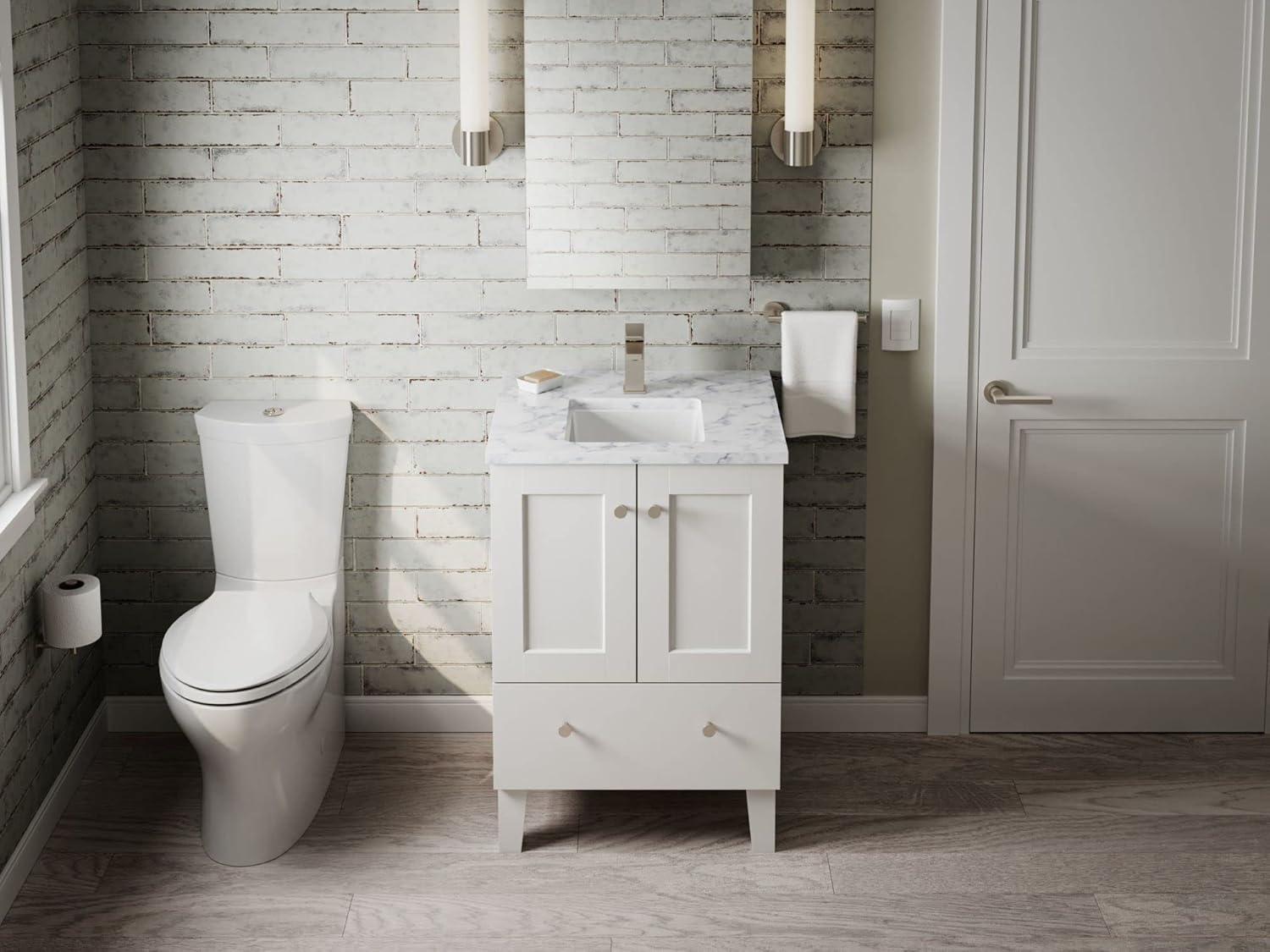 Verticyl Vitreous China Square Undermount Bathroom Sink with Overflow