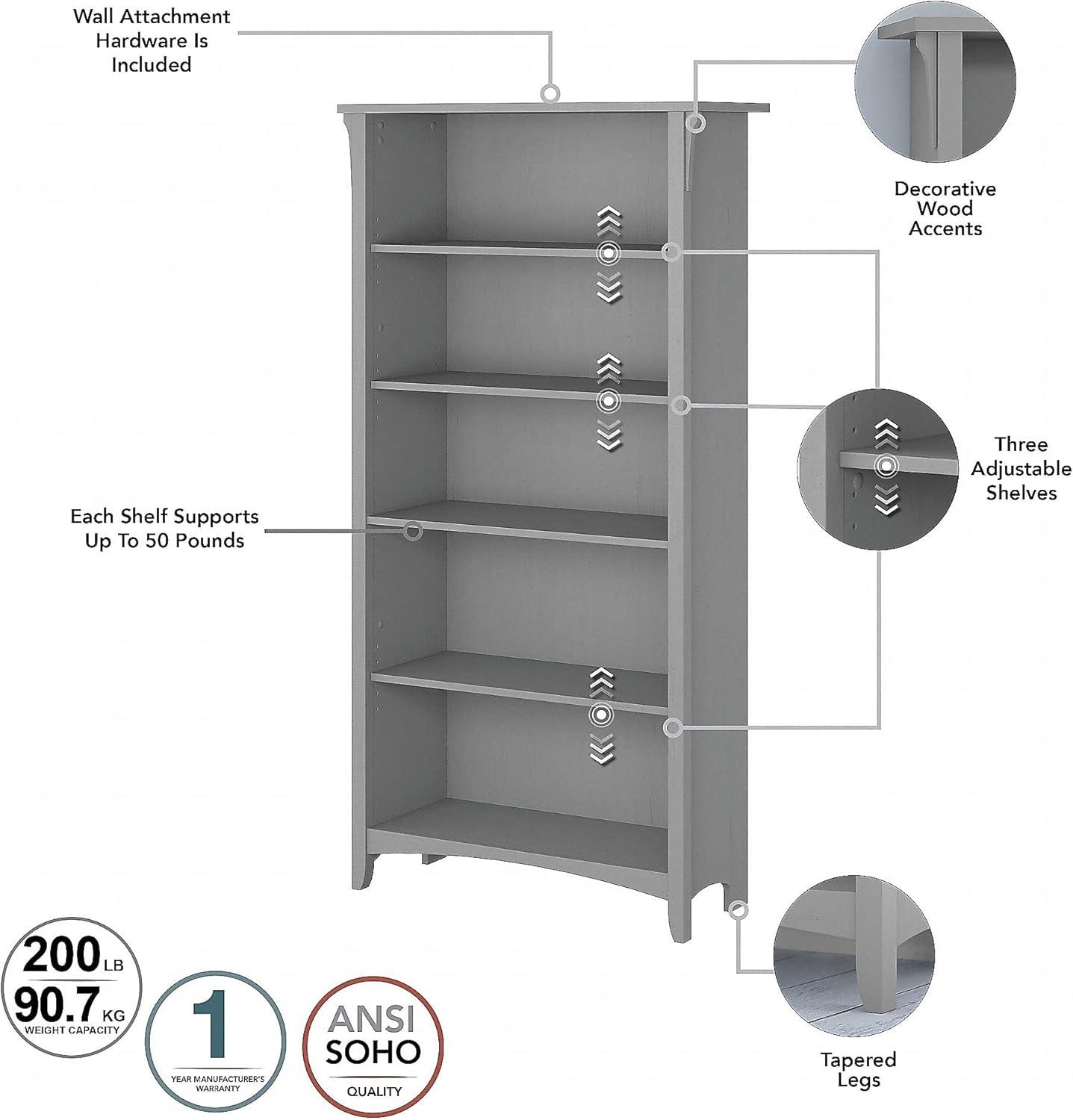 Khadesha Tall 5 Shelf Bookcase - Set Of 2