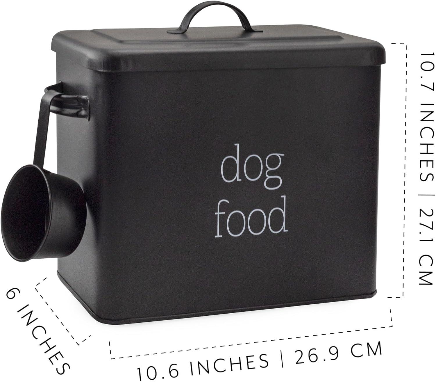 AuldHome Design Farmhouse Dog Food Canister 9QT; Retro Style Storage Bin for Pet Food