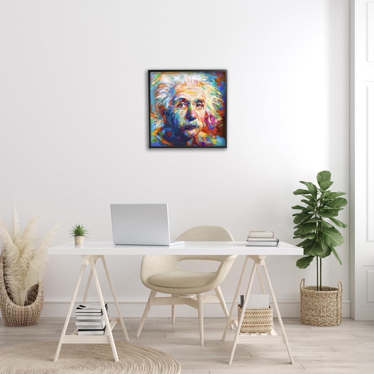 Stupell Industries " Abstract Albert Einstein Portrait " by Leon Devenice