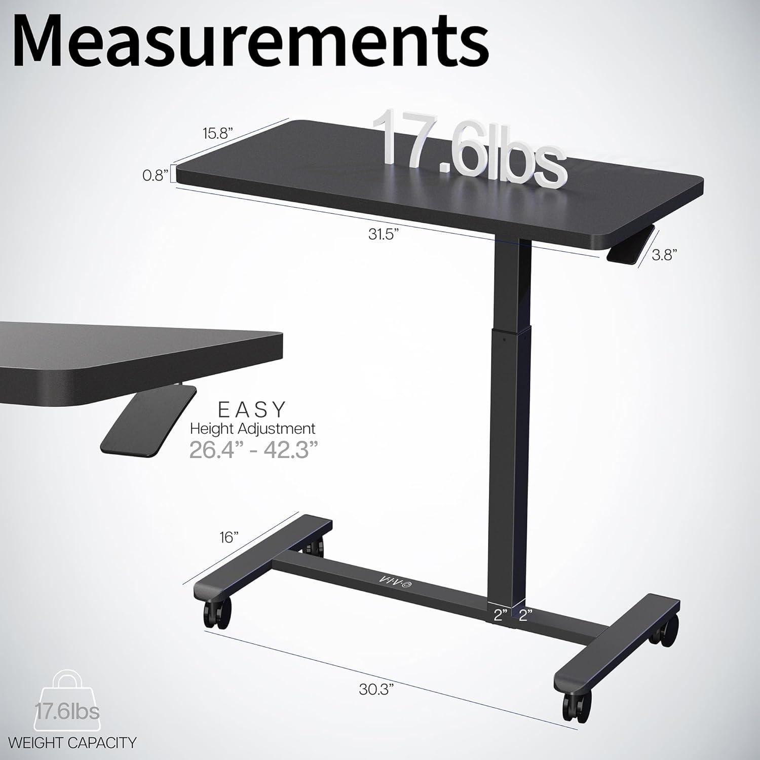 Vivo 26.4'' H x 31.5'' W Laptop Cart
