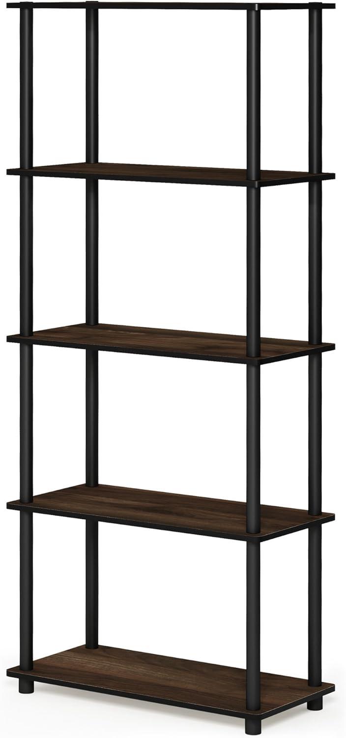 Columbia Walnut & Black 5-Tier Water-Resistant Multipurpose Shelf