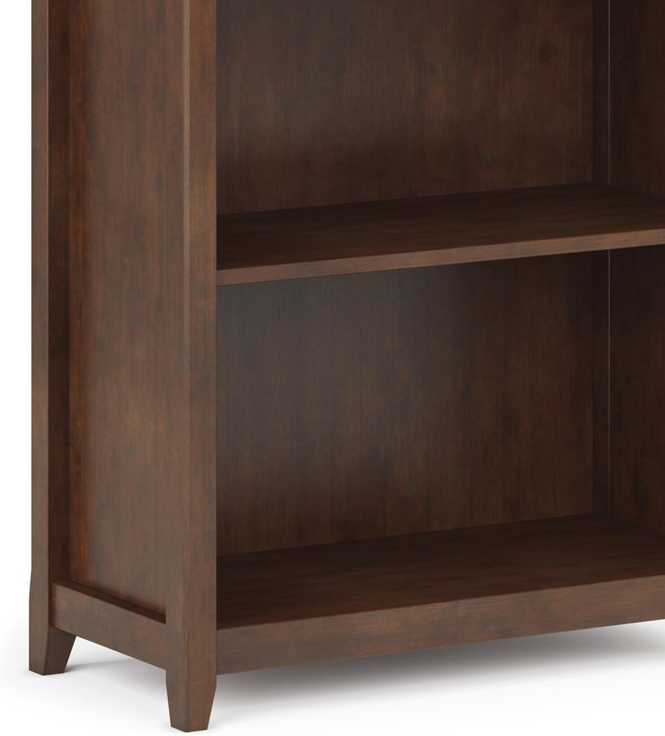 Simpli Home Amherst 30"W Solid Wood 5 Shelf Bookcase with Adjustable Shelves