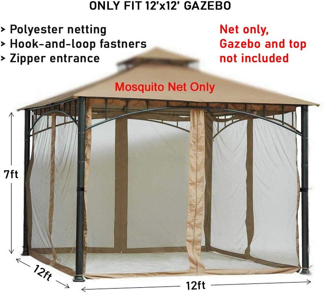 Beige Polyester Mosquito Netting for 12x12 Gazebo