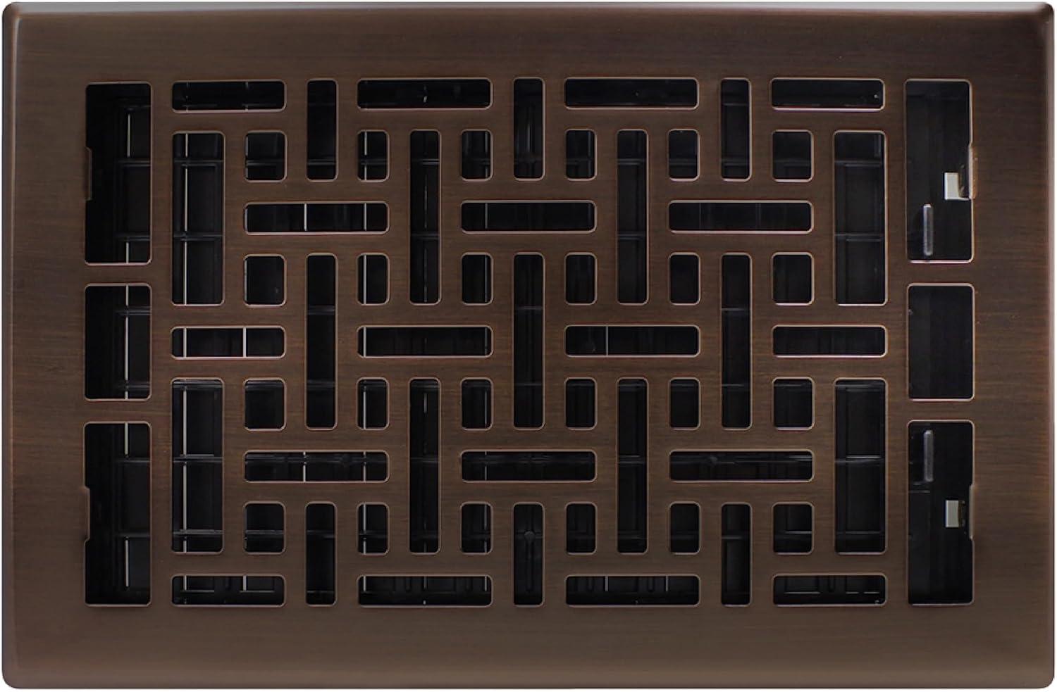 Decor Grates AJH610-RB Oriental Floor Register, 6-Inch by 10-Inch, Rubbed Bronze