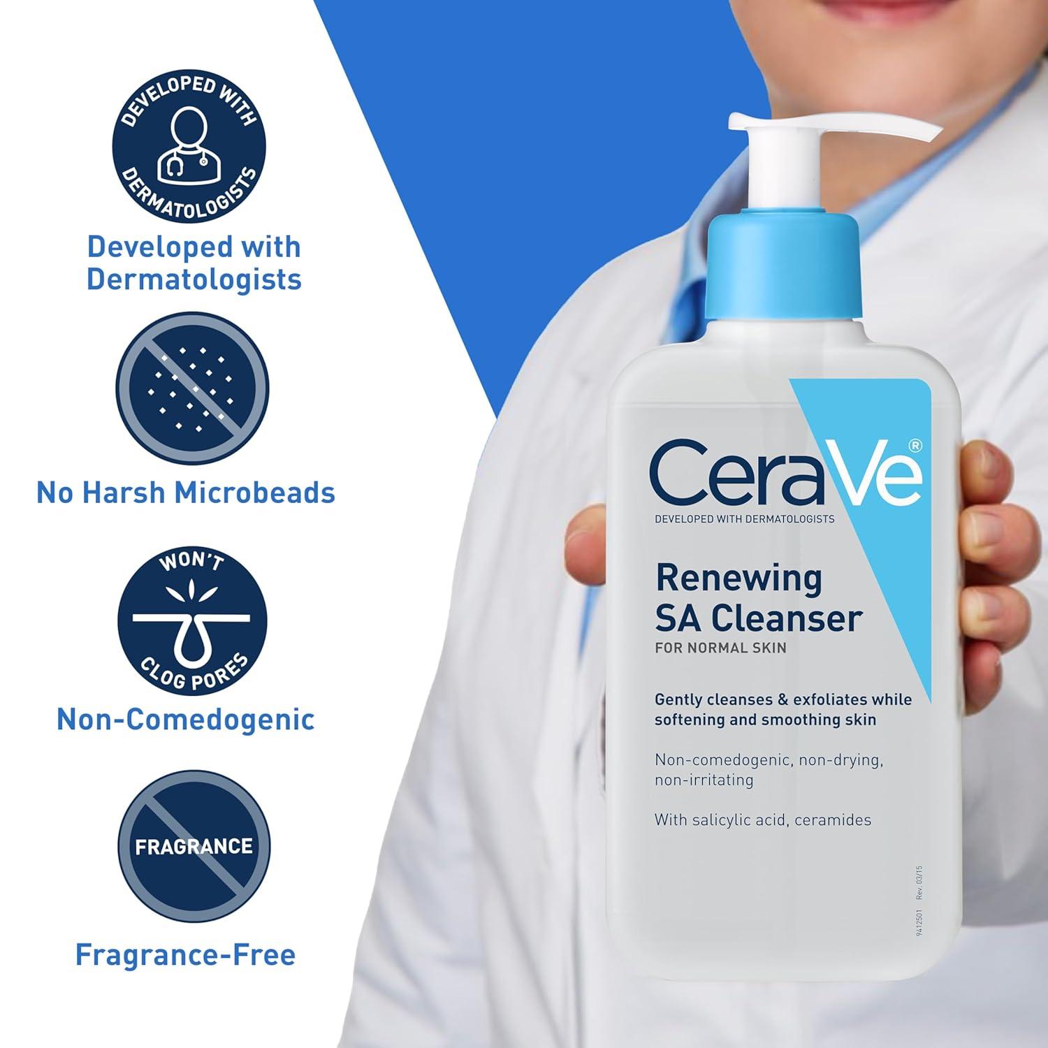 CeraVe SA Face Wash Salicylic Acid Cleanser with Hyaluronic Acid and Niacinamide - 8 fl oz