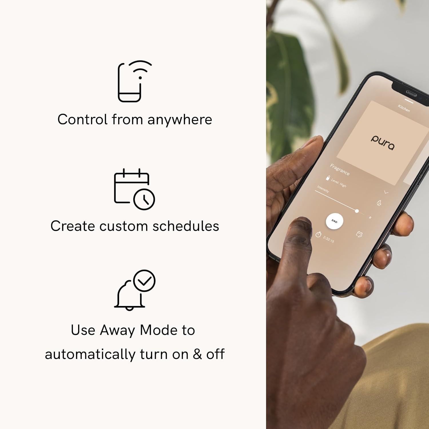 Smart Home Fragrance Diffuser Starter Set - Guy Fox SoHo and Noma Refills - Wi-Fi connected, customizable home scent