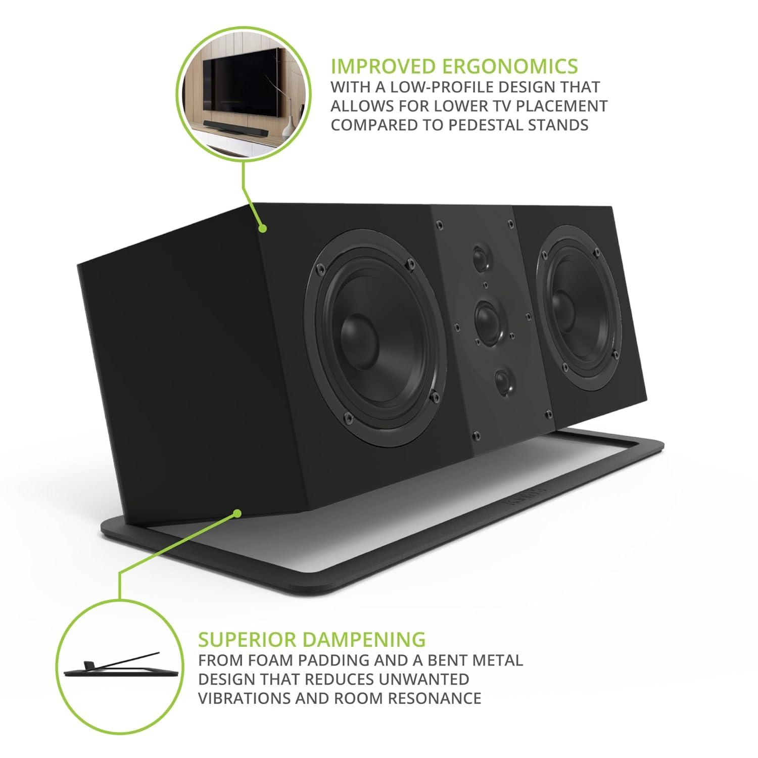 Kanto S10 Low-Profile Angled Sound Bar and Center Channel Speaker Stand
