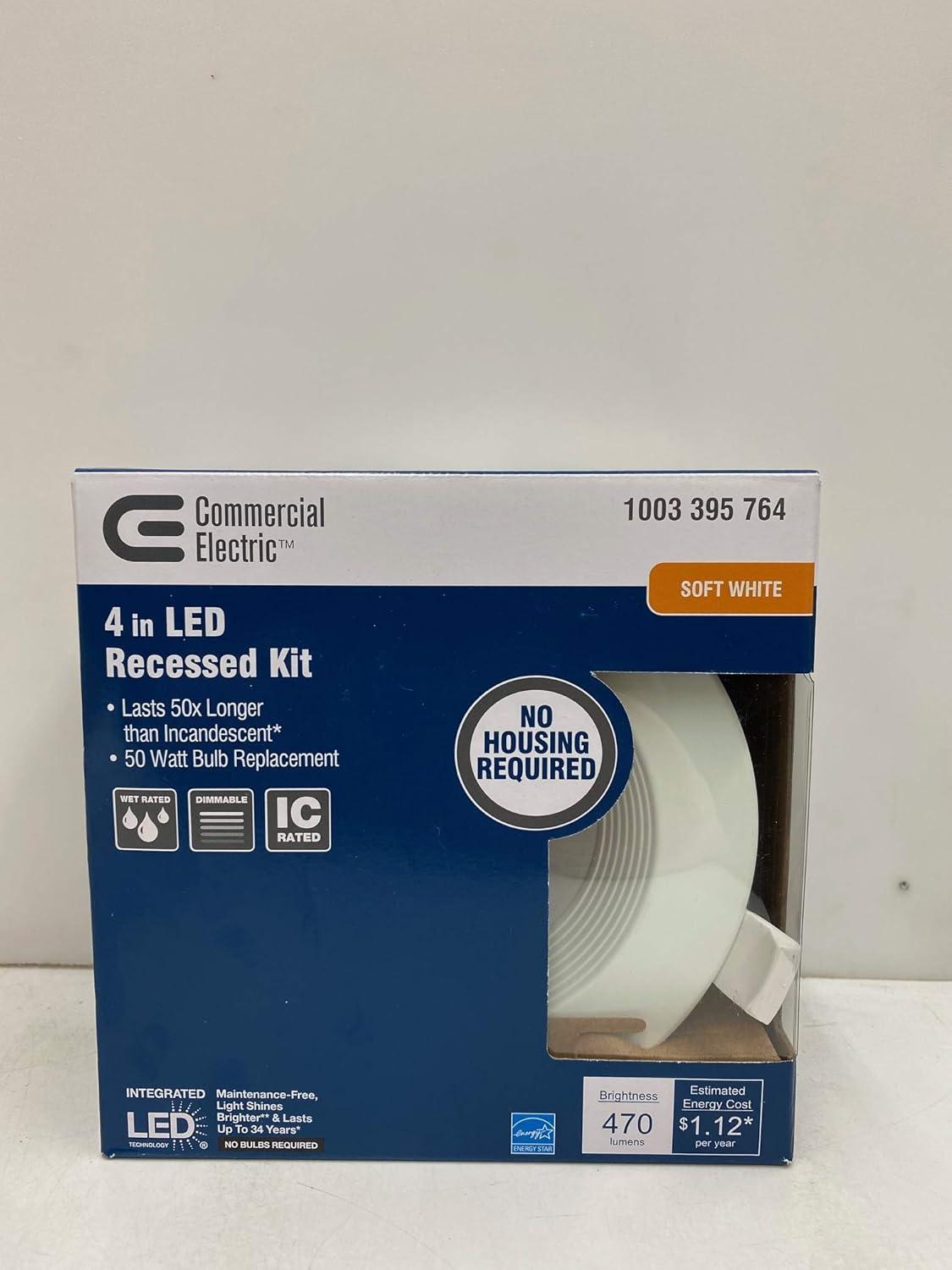 Commercial Electric 4 in. LED Recessed Kit - Soft White