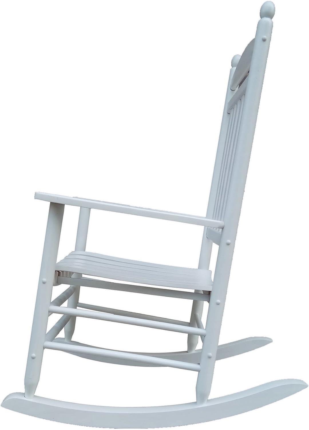 White Wood Traditional Outdoor Rocking Armchair