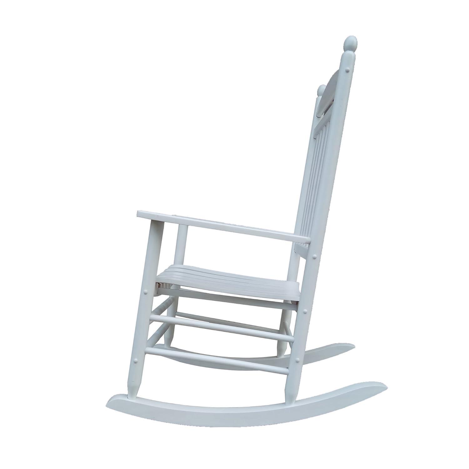 White Wood Traditional Outdoor Rocking Armchair
