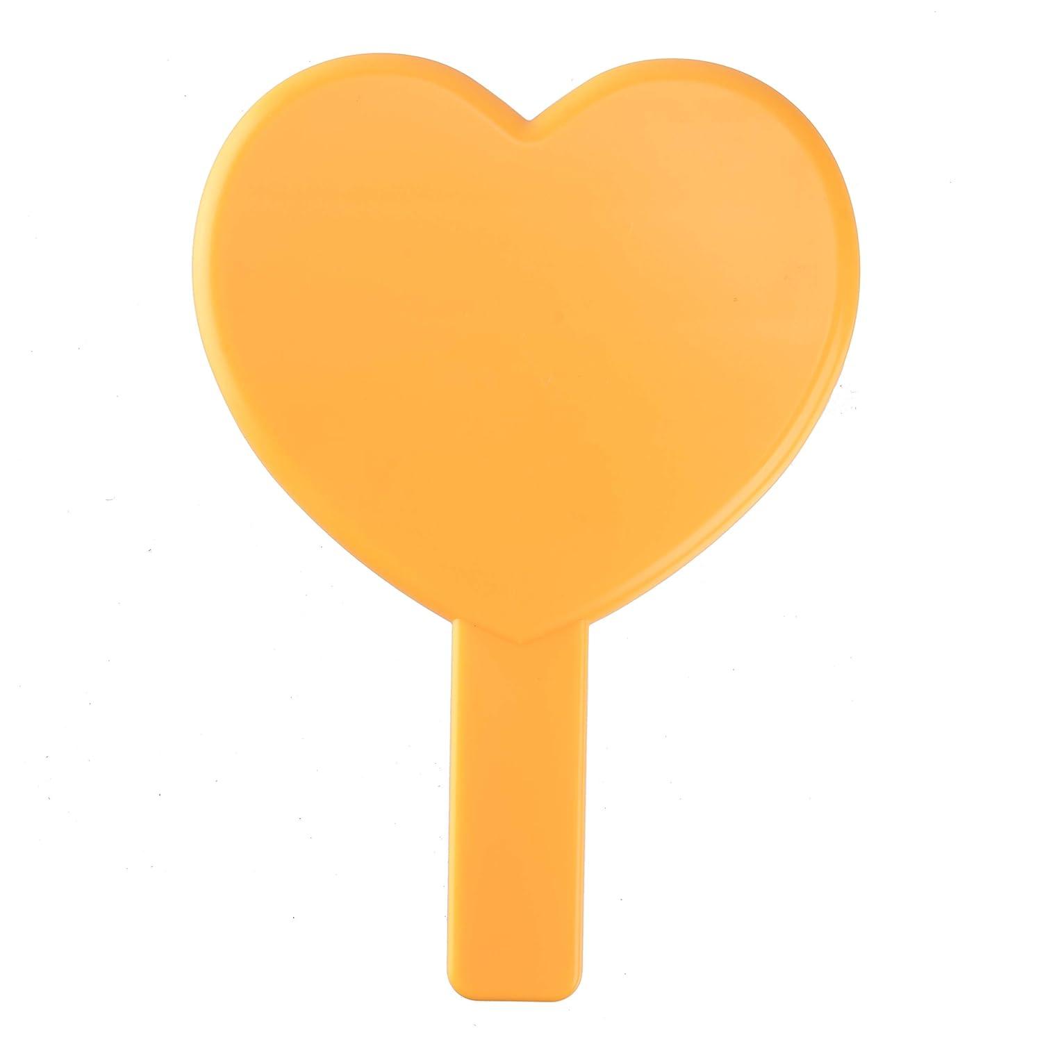 Heldig Heart-Shaped Travel Handheld Mirror, Cosmetic Hand Mirror with Handle