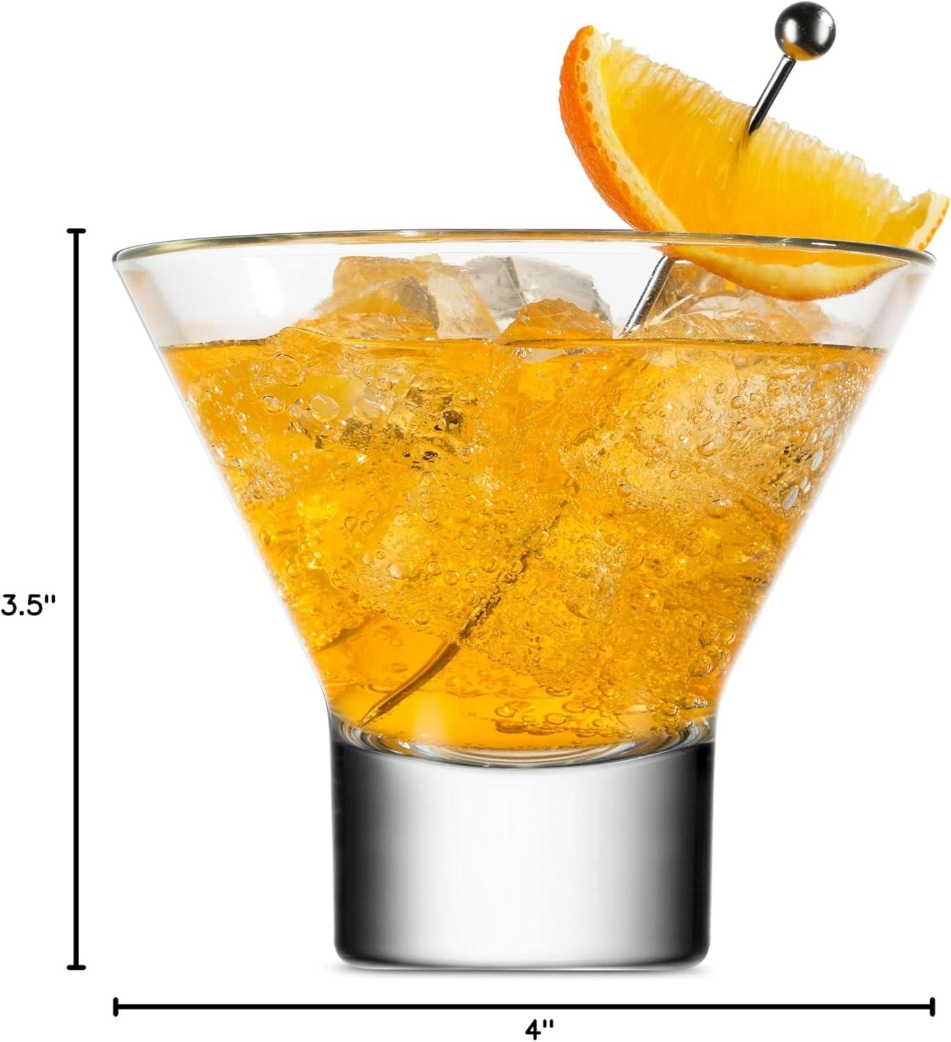 Godinger Martini Glasses, Italian Cocktail Glasses, Dessert Cups, Set of 4, 8oz - Made in Italy