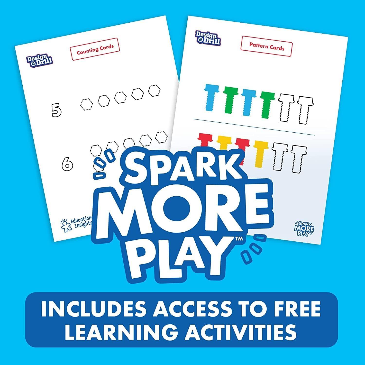 Educational Insights Design & Drill SparkleBot Robot, Preschool STEM & Take Apart Building Toy, Boys and Girls Ages 3, 4, 5+