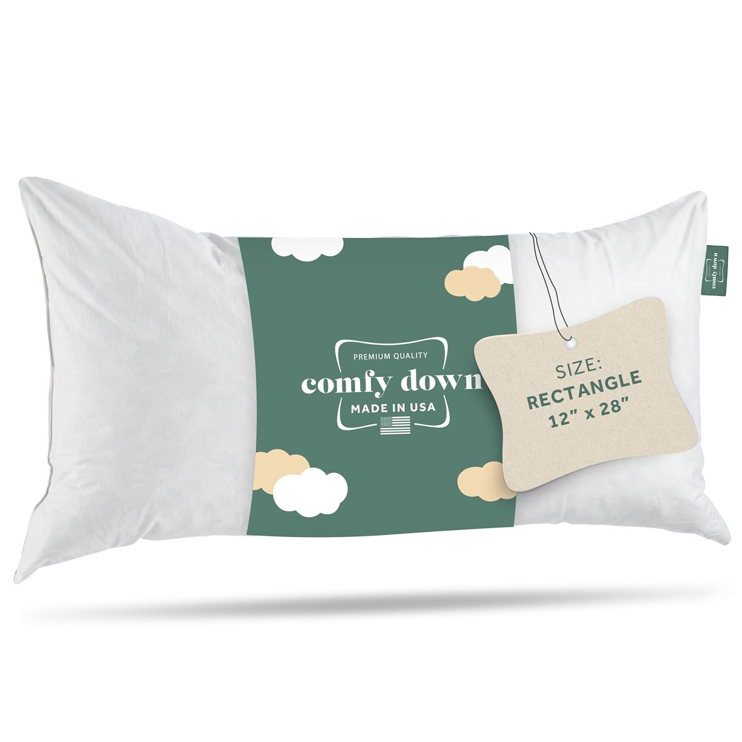 ComfyDown ComfyDown 95% Feather 5% Down Rectangle Decorative Pillow Insert Sham Stuffer