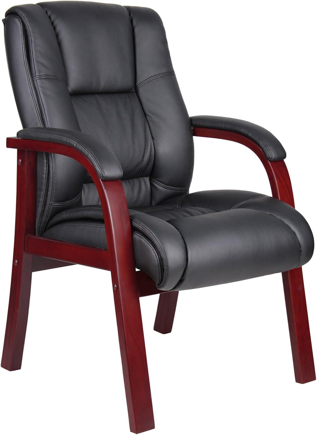 Mid-Back Wood Finished Guest Chair - Boss Office Products