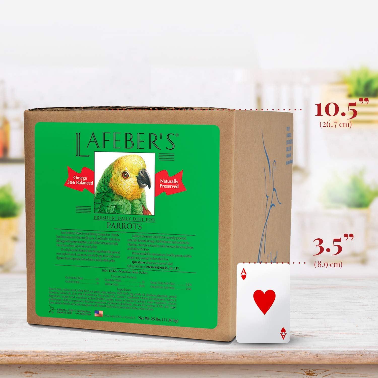 LAFEBER'S Premium Daily Diet Pellets Pet Bird Food, Made with Non-GMO and Human-Grade Ingredients, for Parrots, 25 lb