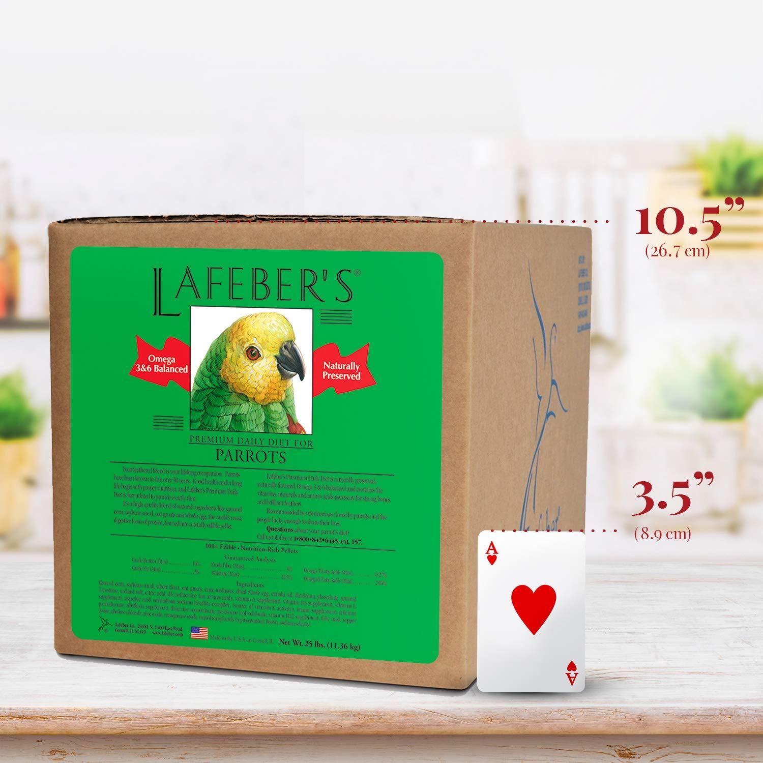 LAFEBER'S Premium Daily Diet Pellets Pet Bird Food, Made with Non-GMO and Human-Grade Ingredients, for Parrots, 25 lb