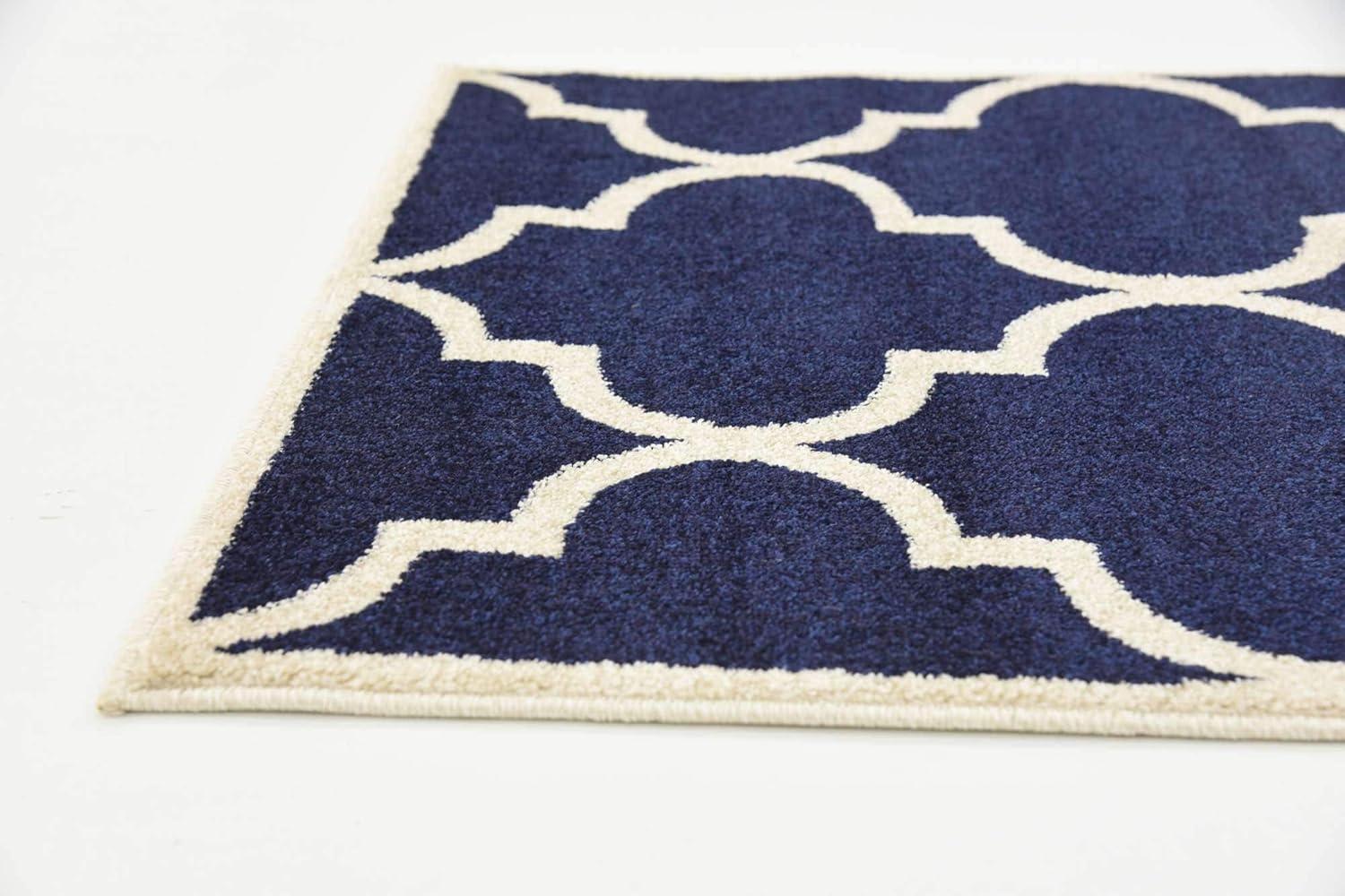 Unique Loom 2' 0 x 8' 0 Runner Navy Blue Trellis Austin Area Rug