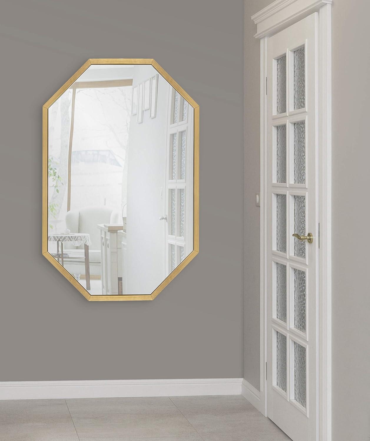 24" x 36" Laverty Octagon Wall Mirror Gold - Kate & Laurel All Things Decor