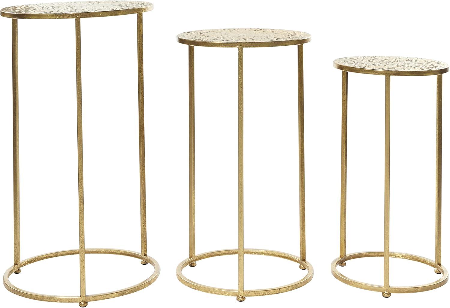 Set of 3 Glam Metal Accent Tables Gold - Olivia & May