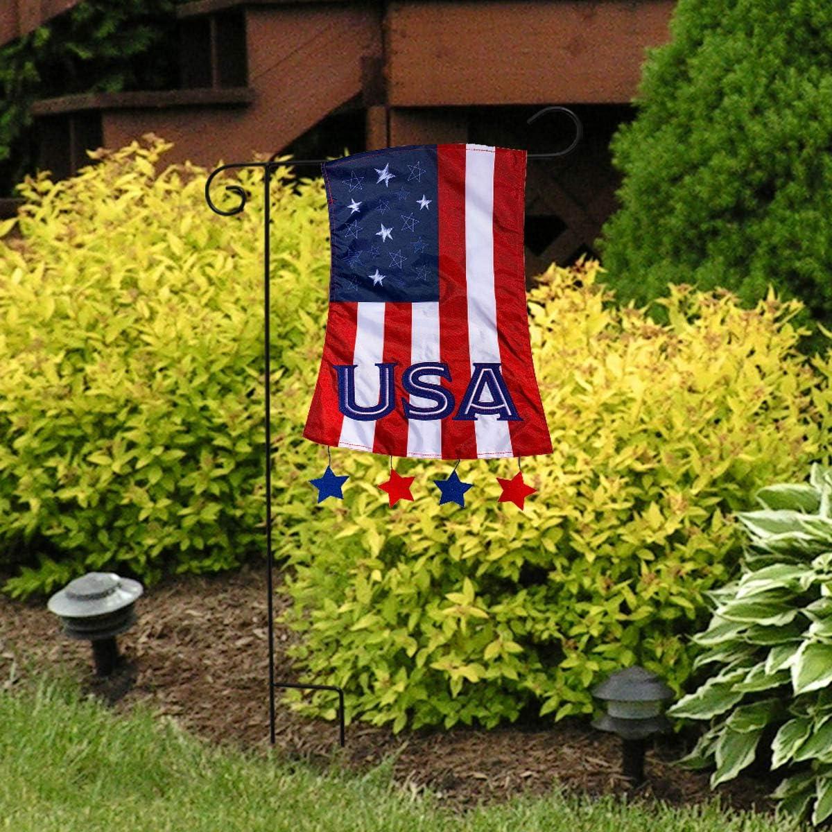 Briarwood Lane Patriotic Applique Garden Flag USA Stars & Stripes 18" x 12.5"