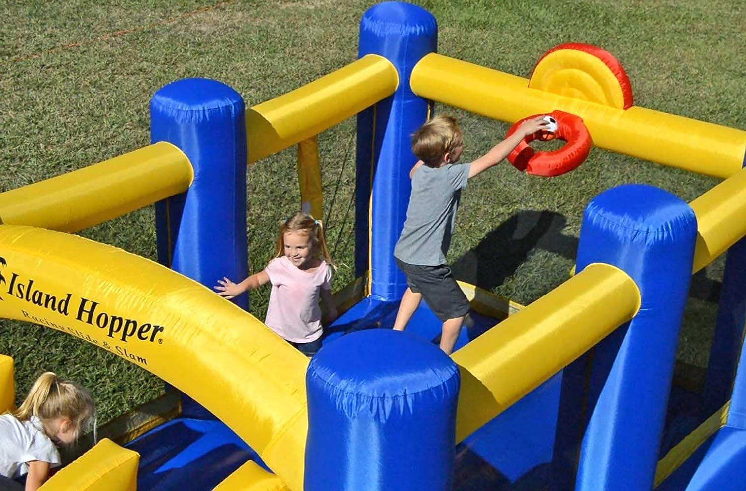 Island Hopper Racing Slide and Slam Recreational Bounce House