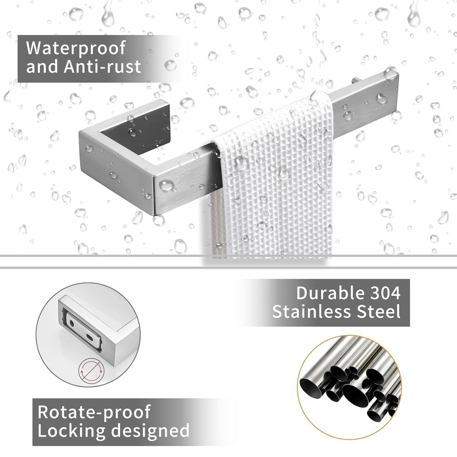 Fapully 8 Piece Bathroom Accessories Set Stainless Steel,Bathroom Hardware Set Brushed Nickel Wall Mounted