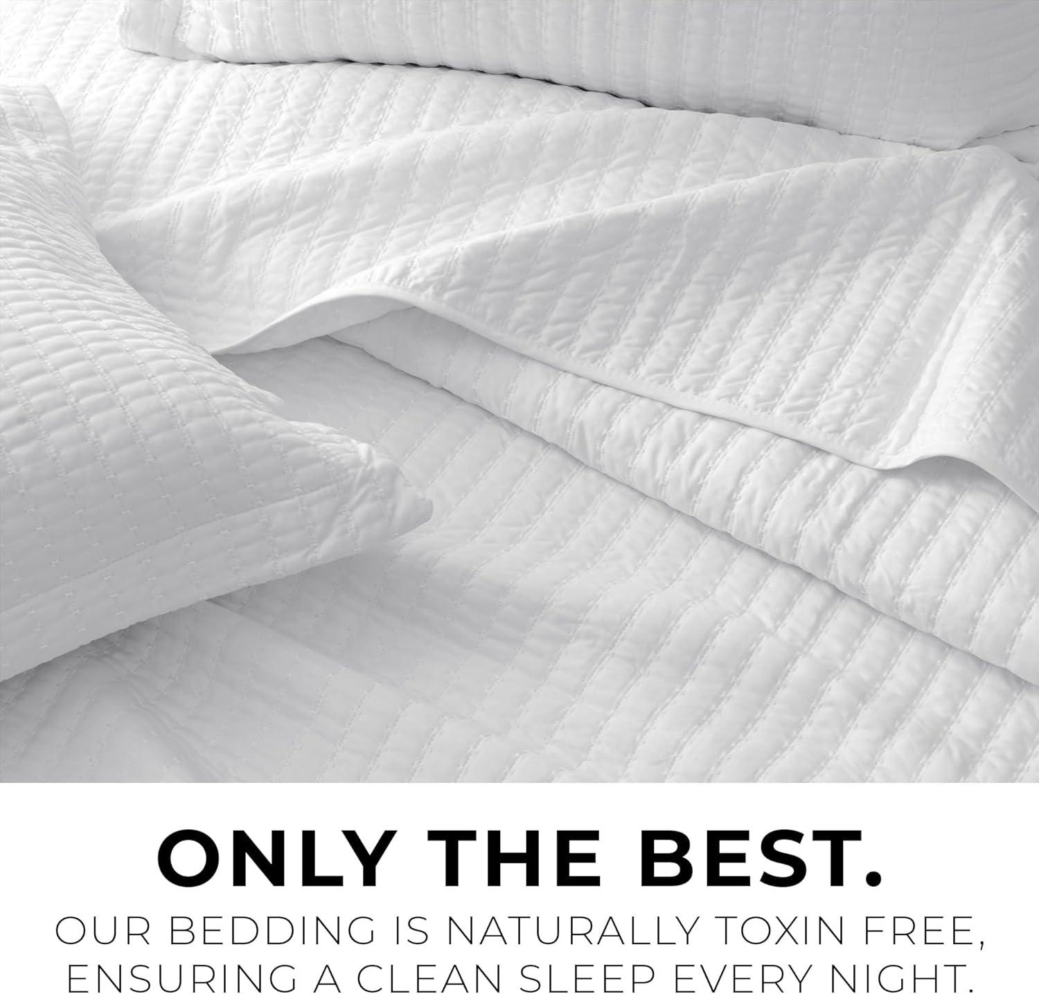 FreshFolds Modern & Contemporary Stripe Stitched Quilt Set with Shams