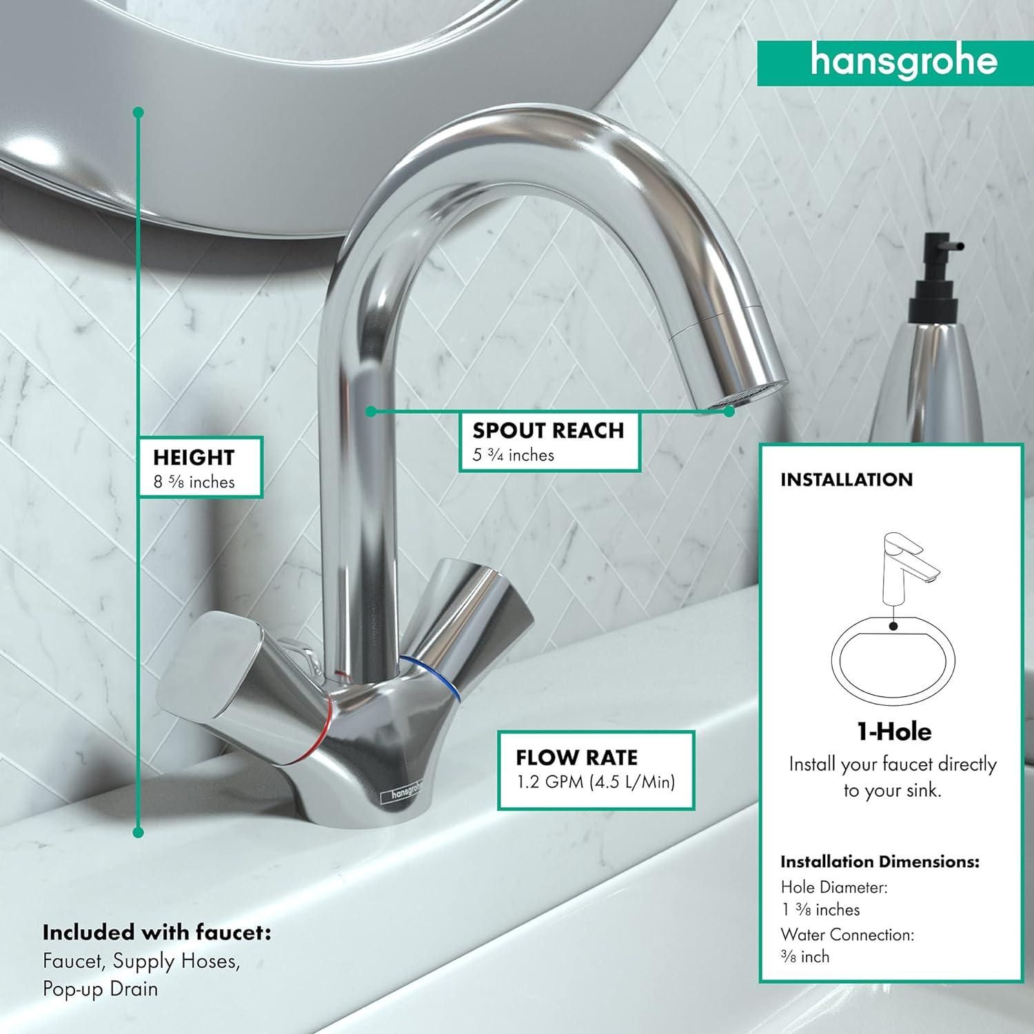 Logis Single Hole Bathroom Faucet with Drain Assembly